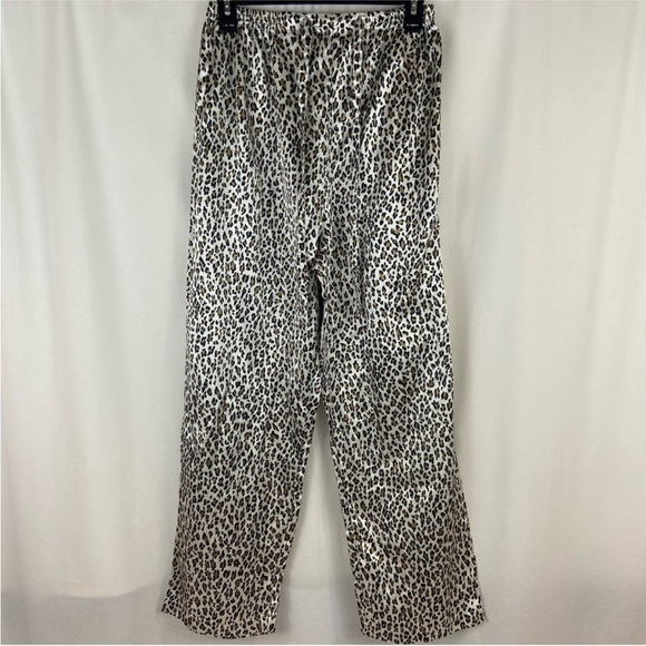 Evandale Intimates Leopard Print Satiny with Velvet Trim Pajama Set Size XL - Picture 6 of 6